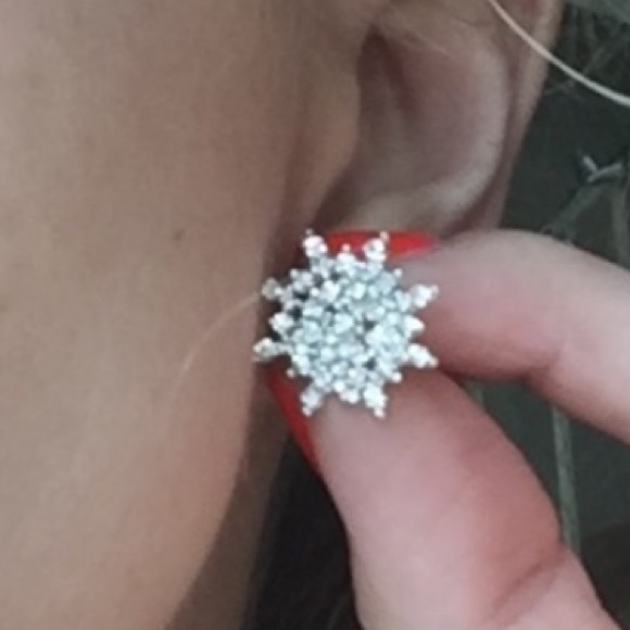 Jewelry - NWOT Sparkly Silver Snowflake Earrings